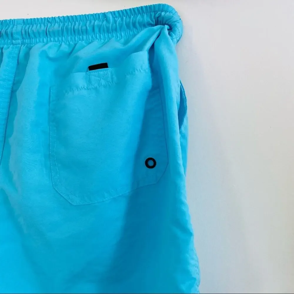 MENS PRIMARK Aqua Blue Swim Trunk Shorts Swimsuit Drawstring Bathing Suit S